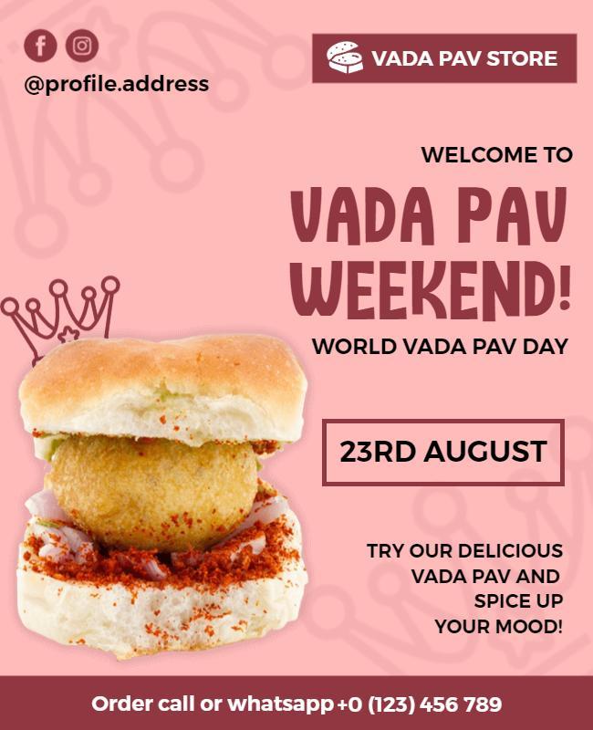 World Vada Pav Day Celebration Flyer Template