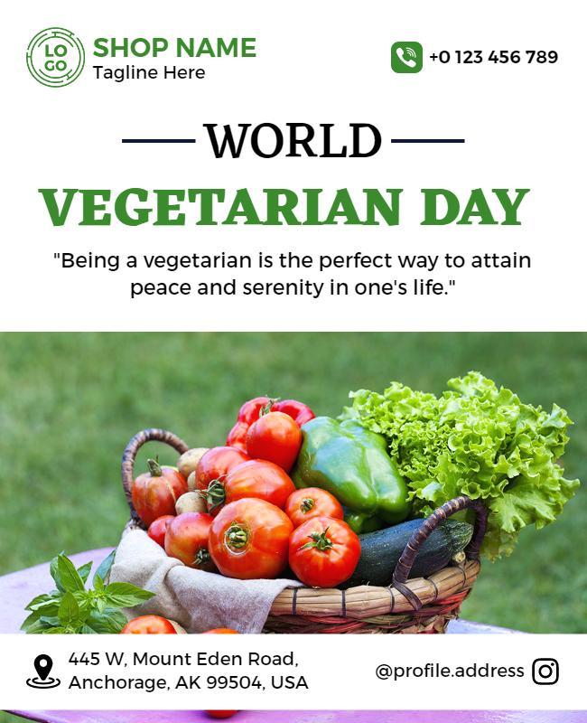 Vibrant Fresh Produce World Vegetarian Day Celebration Flyer Template