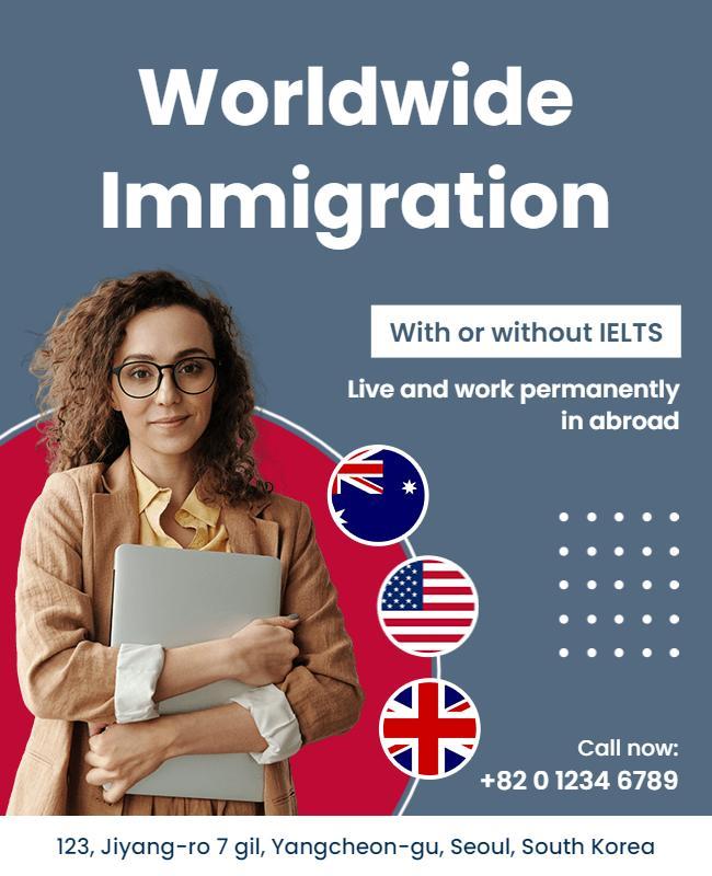 Worldwide Immigration Services Promotional Flyer Template