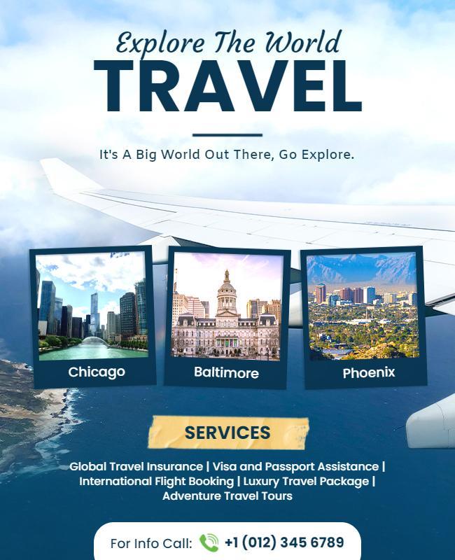 Worldwide Travel and Adventure Services Flyer Template