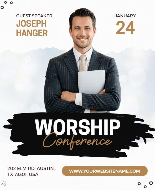 Worship Conference Event Announcement Poster Template