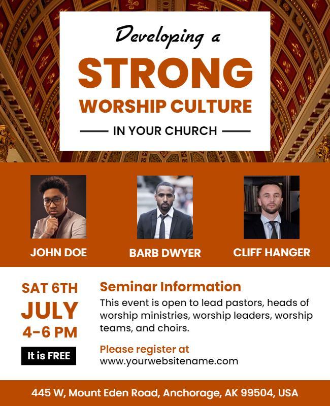 Worship Culture Development Seminar Flyer Template