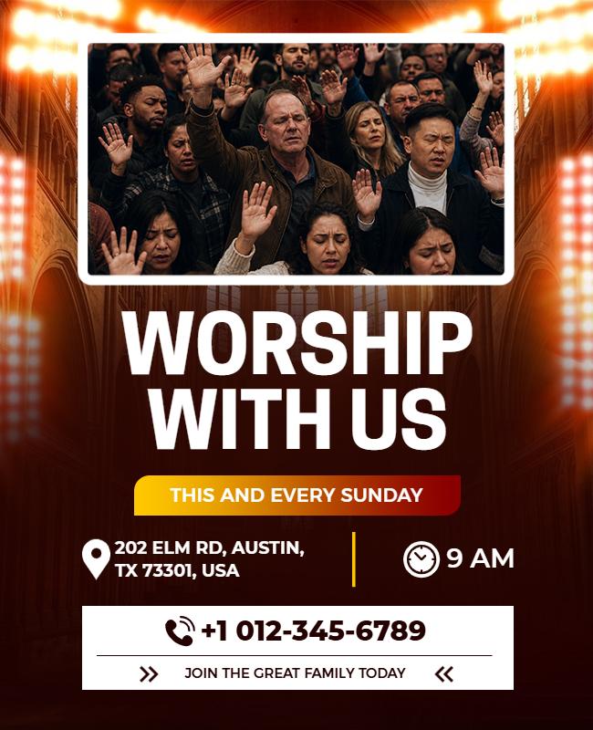 Worship with Us Event Flyer Template