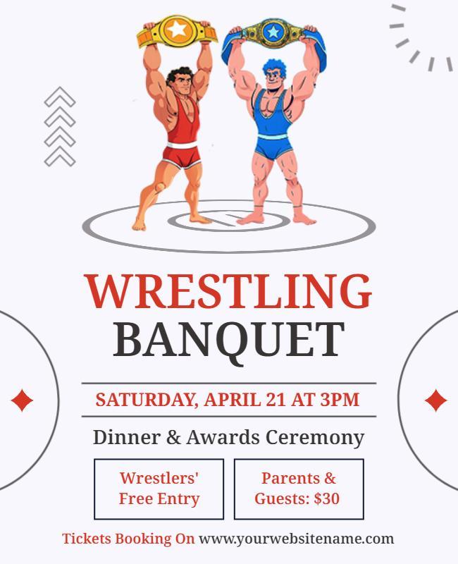 Wrestling Banquet Dinner and Awards Ceremony Flyer Template