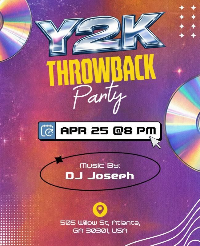 Y2k Throwback Music Party Flyer Template