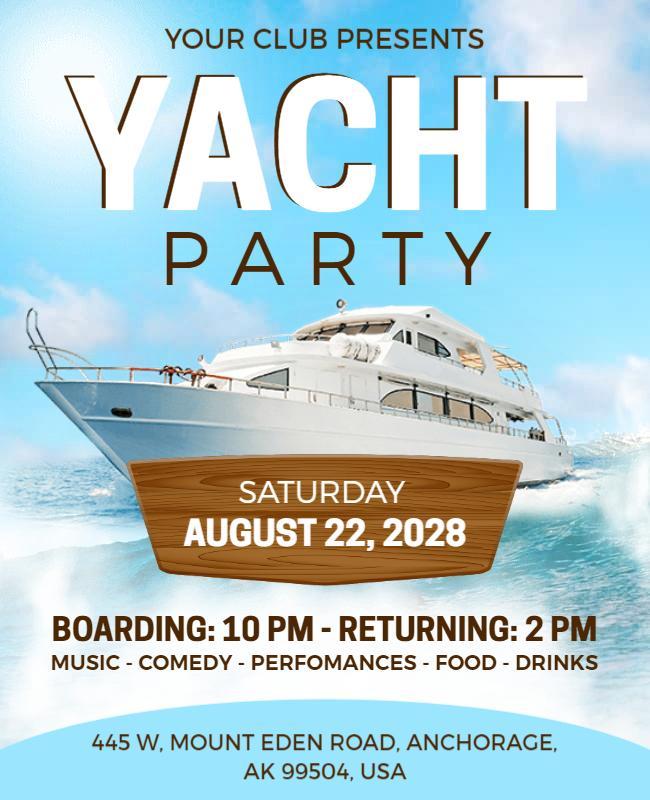 Yacht Party Event Flyer Template