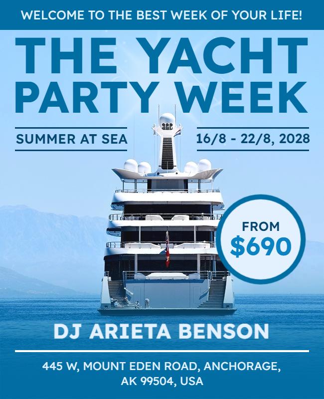 Yacht Party Week Adventure Flyer Template