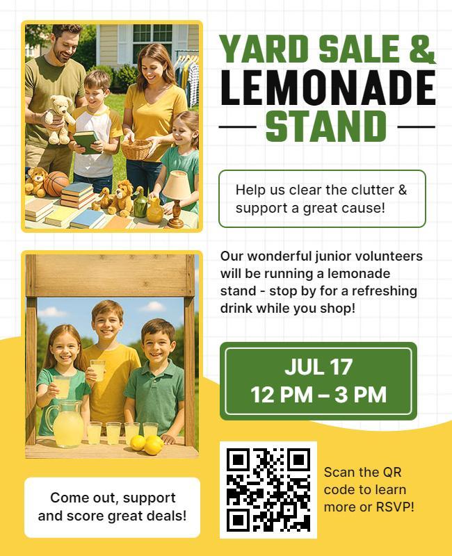Yard Sale and Lemonade Stand Event Flyer Template