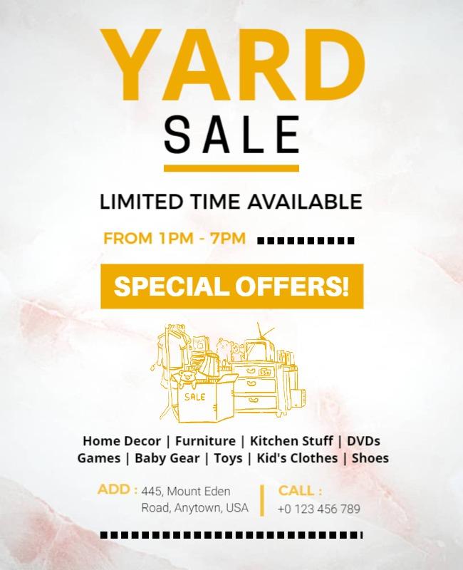 Yard Sale Special Offers Flyer Template