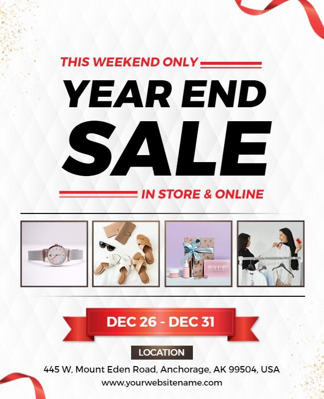 Year End Sale Promotional Flyer Template