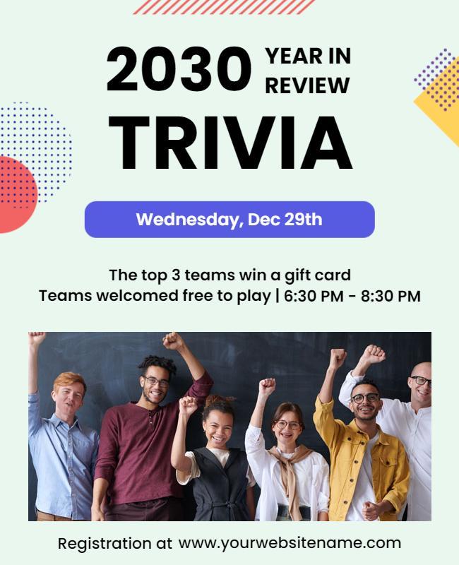 Year in Review Trivia Event Flyer Template