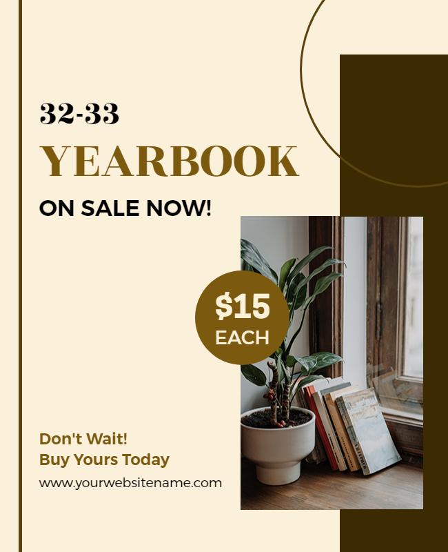 Modern Minimalist Yearbook Sale Announcement Flyer Template