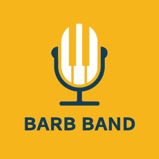 Yellow and Blue Microphone Design for Music Band Logo Template