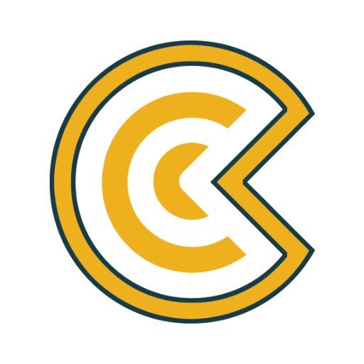 Yellow and White Circular C Letter Design Logo Template