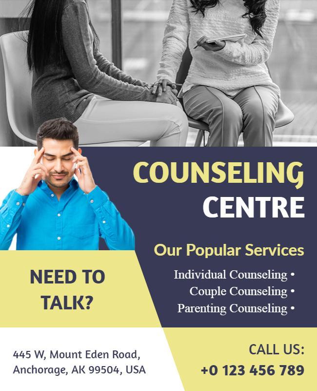 Yellow Counseling Flyer Template