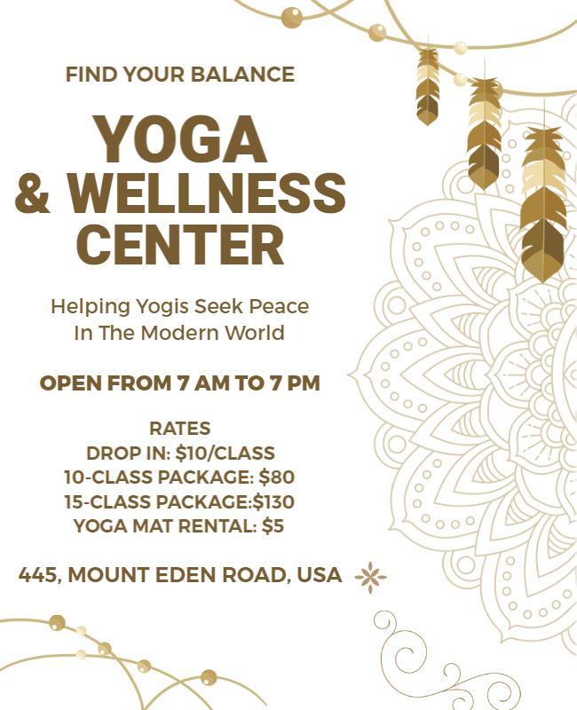 Yoga and Wellness Center Promotional Flyer Template