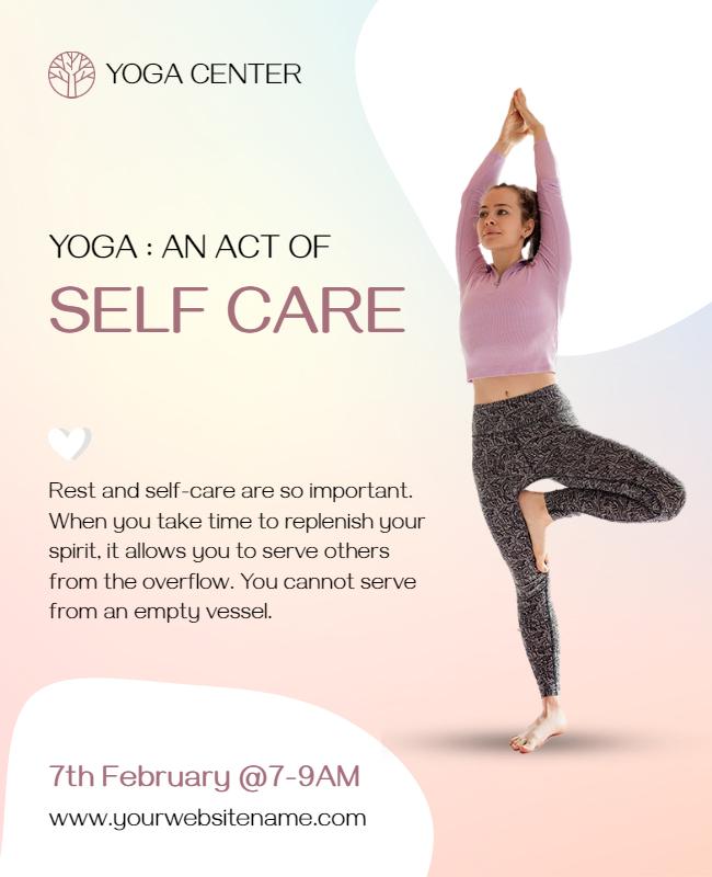 Yoga Center Self Care Event Flyer Template