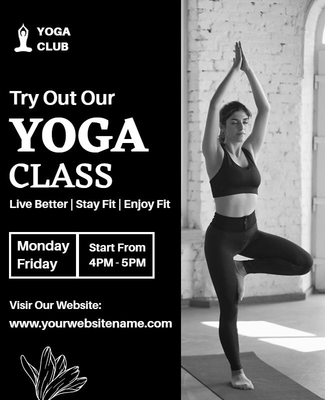 Yoga Class Promotional Fitness Flyer Template