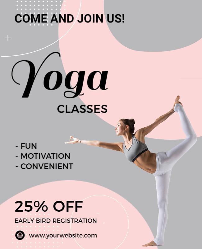 Yoga Classes Early Bird Registration Flyer Template