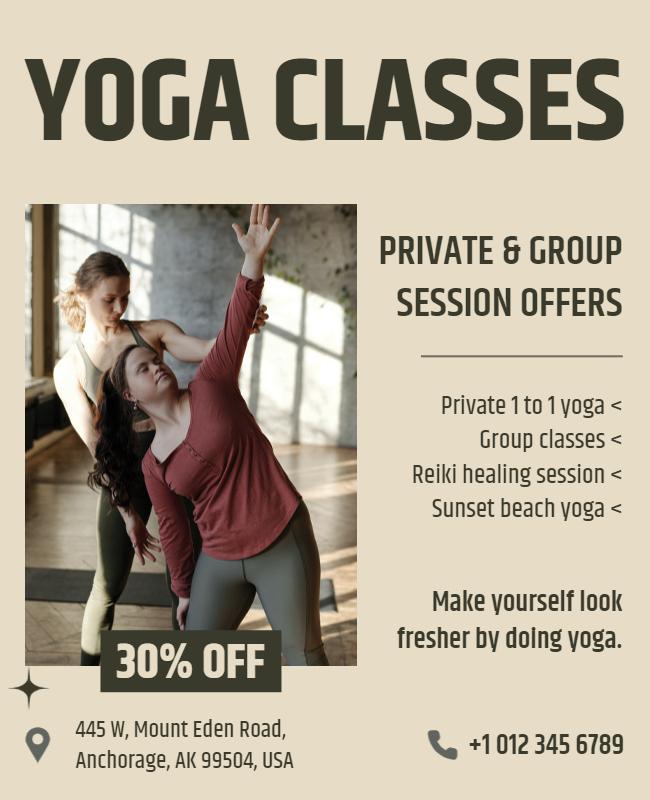 Yoga Classes Promotion Flyer Template