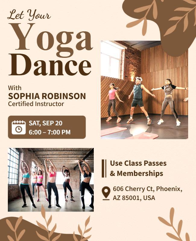 Yoga Dance Fitness Class Flyer Template