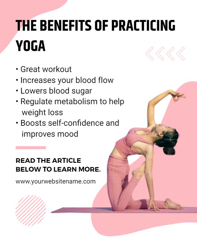 Yoga Health Benefits Promotional Flyer Template