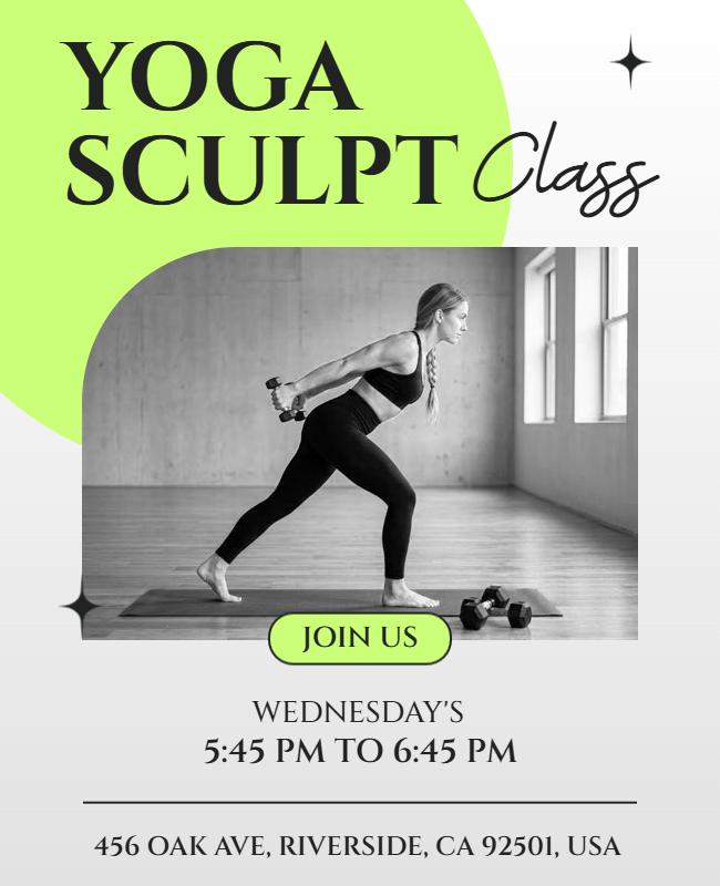 Yoga Sculpt Class Promotional Flyer Template