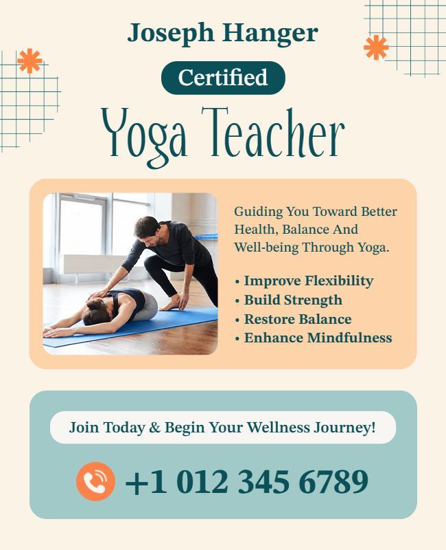 Yoga Teacher Introduction Advertisement Flyer Template