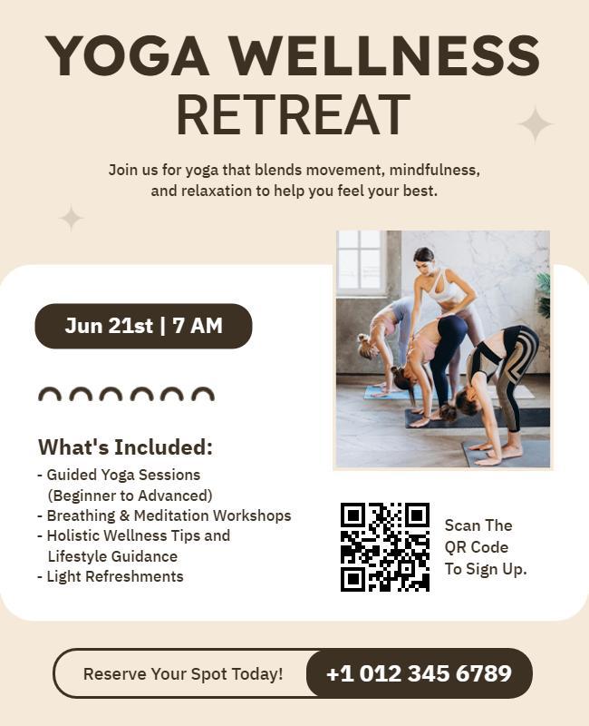 Yoga Wellness Retreat Event Flyer Template