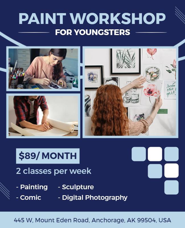 Youngsters Creative Art Workshop Flyer Template