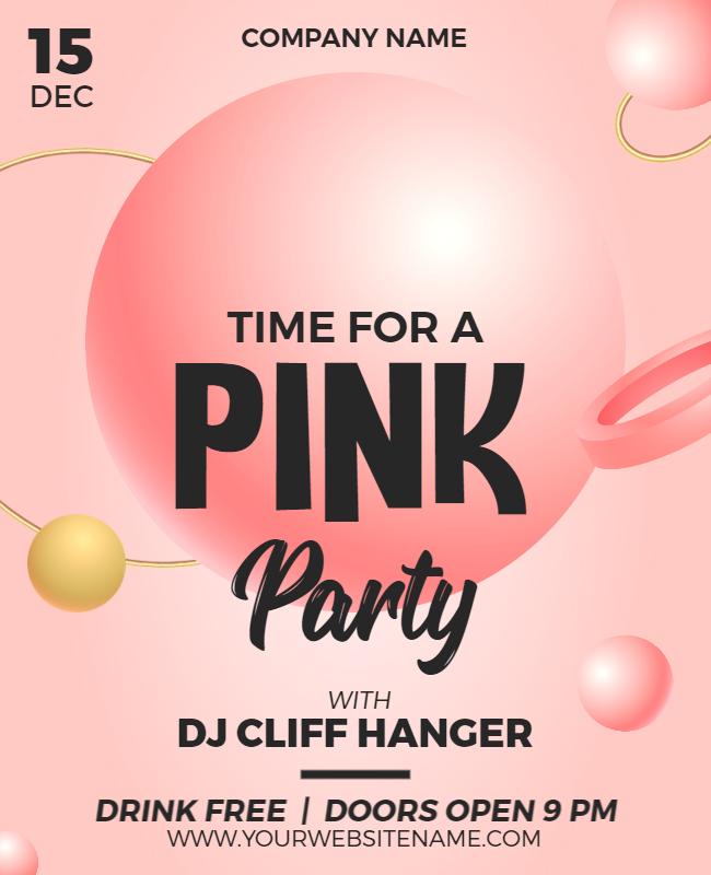 Your Pink and Your Party Pink Flyer Template