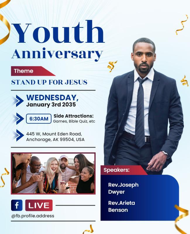 Youth Anniversary Celebration Event Flyer Template