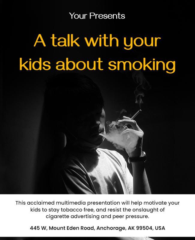 Youth Anti Smoking Awareness Event Flyer Template