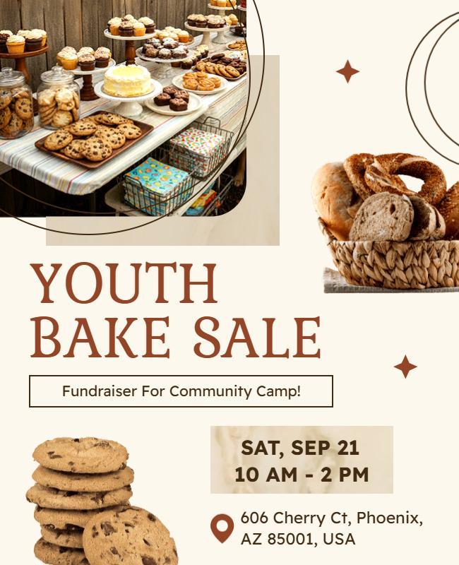 Youth Bake Sale Fundraiser Event Flyer Template