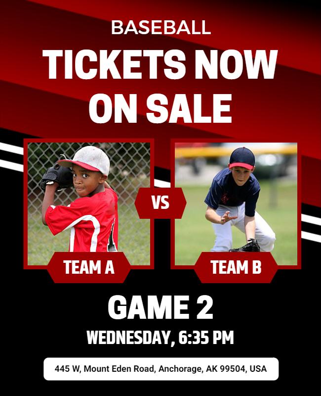 Youth Baseball Game Event Flyer Template