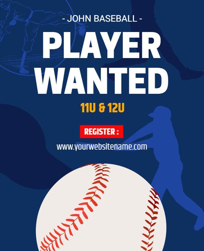 Youth Baseball Player Recruitment Flyer Template