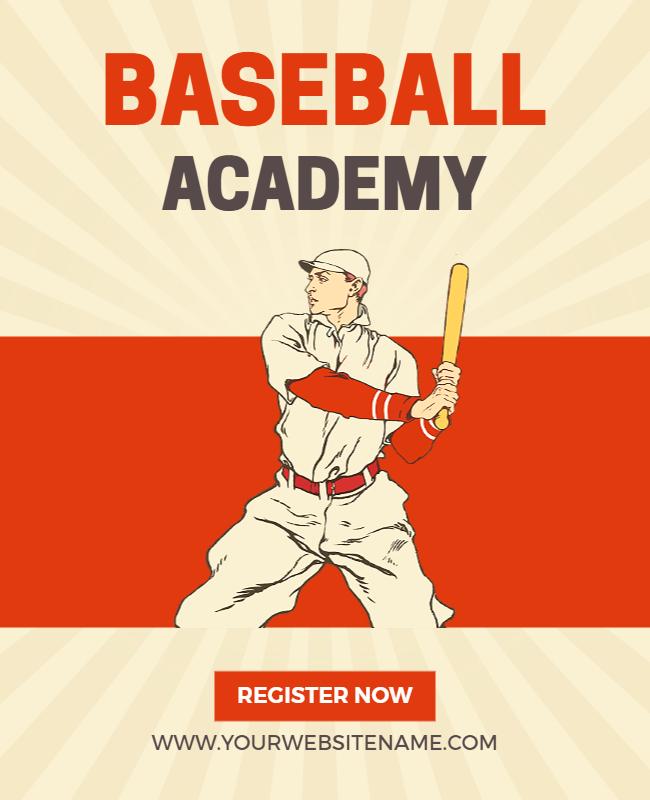 Youth Baseball Training Academy Flyer Template