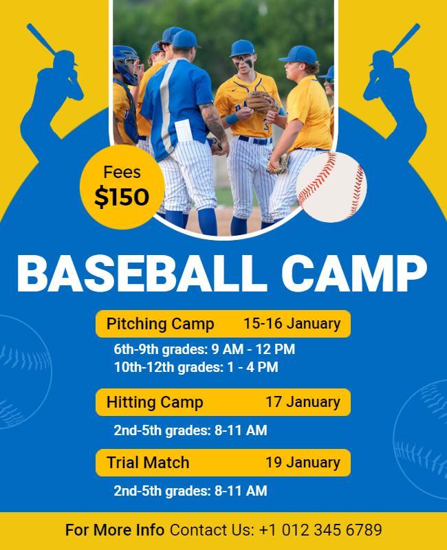 Youth Baseball Training Camp Flyer Template