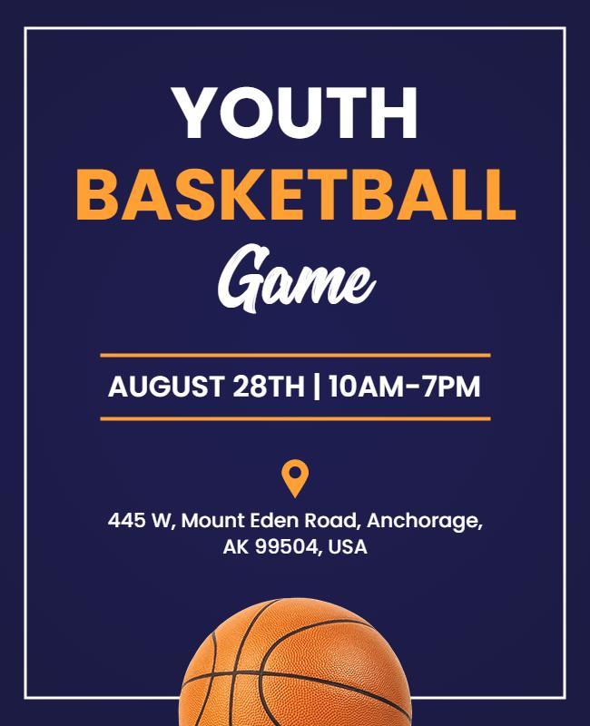 Youth Basketball Game Event Flyer Template