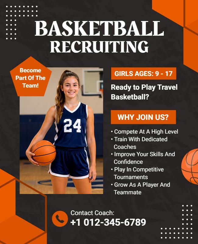 Youth Basketball Recruiting Event Flyer Template