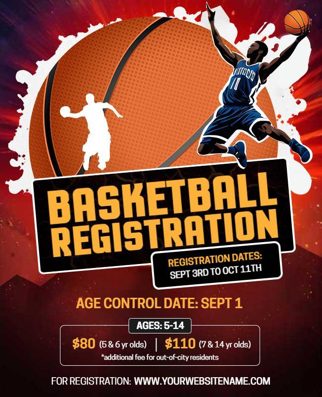 Youth Basketball Registration Event Flyer Template