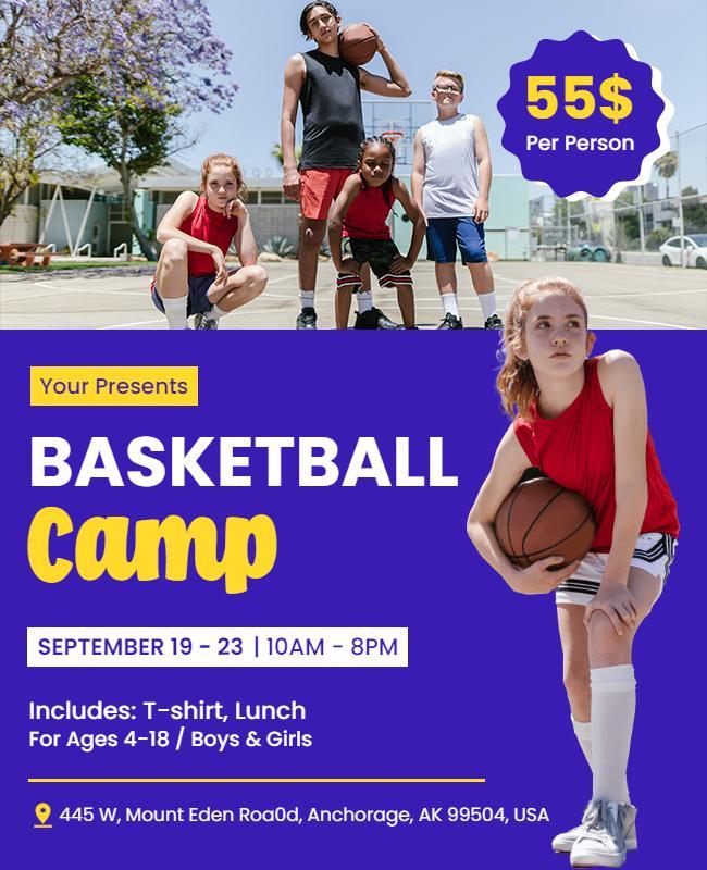 Youth Basketball Training Camp Flyer Template