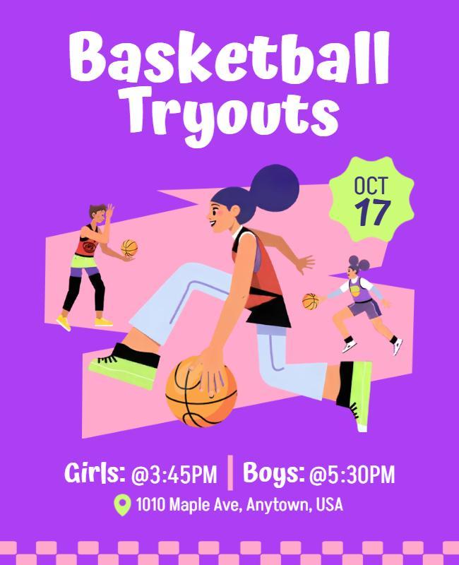 Youth Basketball Tryouts Event Flyer Template
