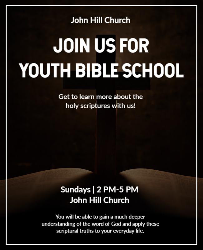 Youth Bible School Invitation Flyer Template