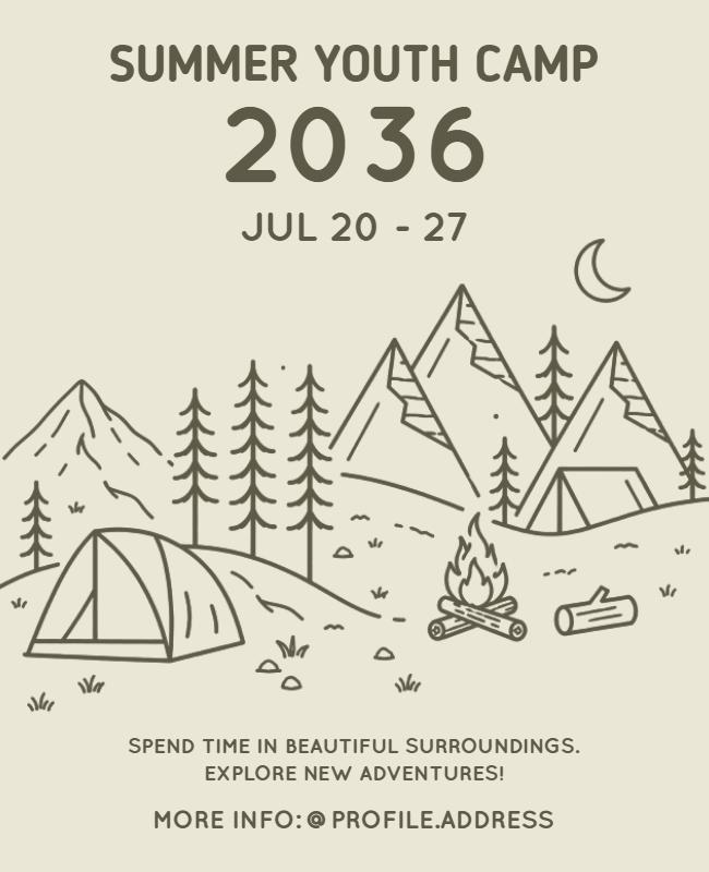 Youth Camping Adventure Poster Template