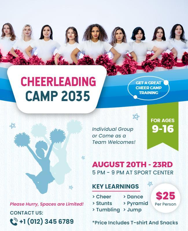 Youth Cheerleading Camp Event Flyer Template