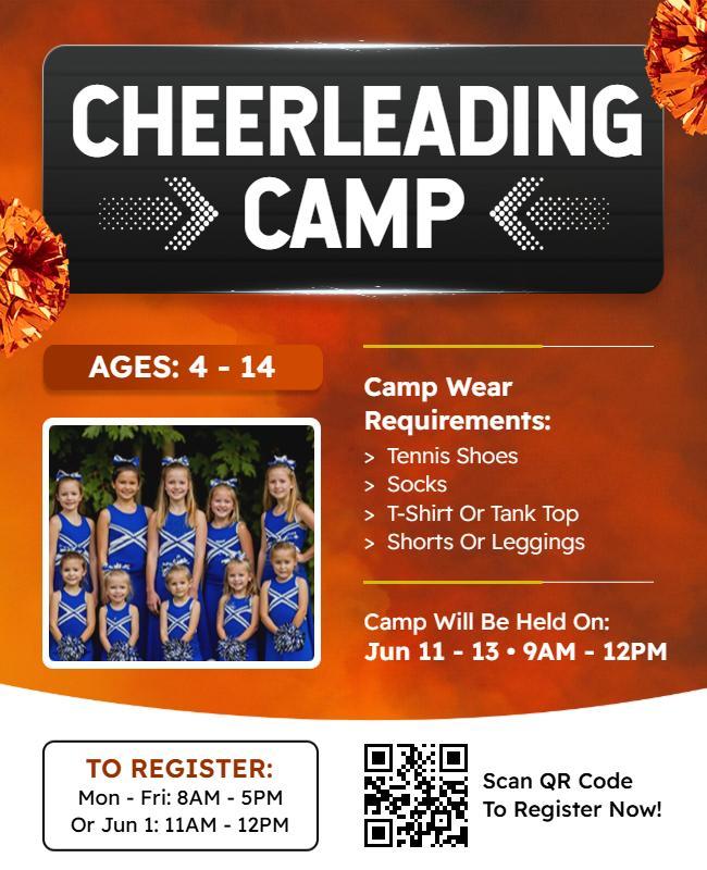 Youth Cheerleading Camp Informational Flyer Template