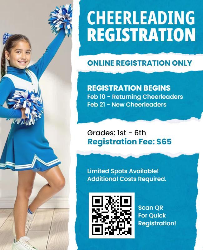 Youth Cheerleading Online Registration Flyer Template