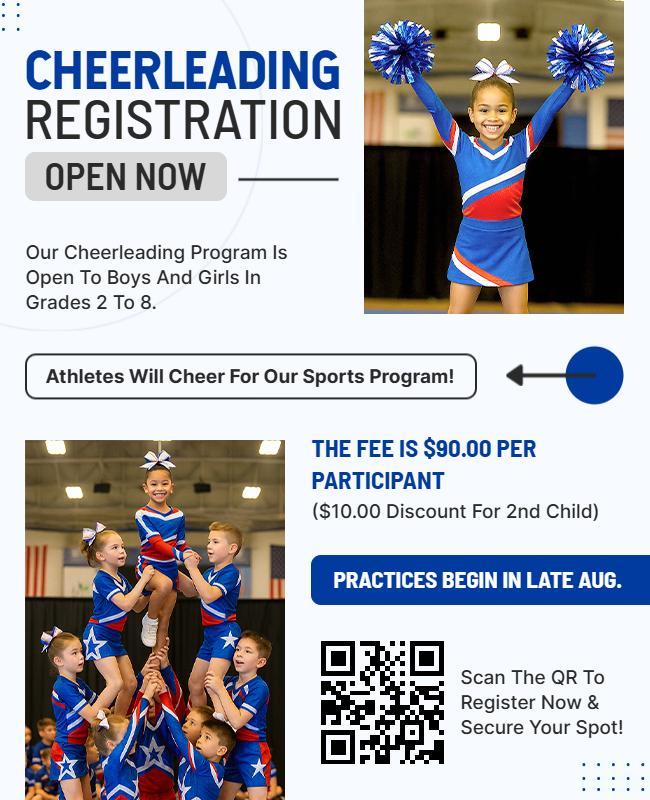 Youth Cheerleading Program Registration Flyer Template