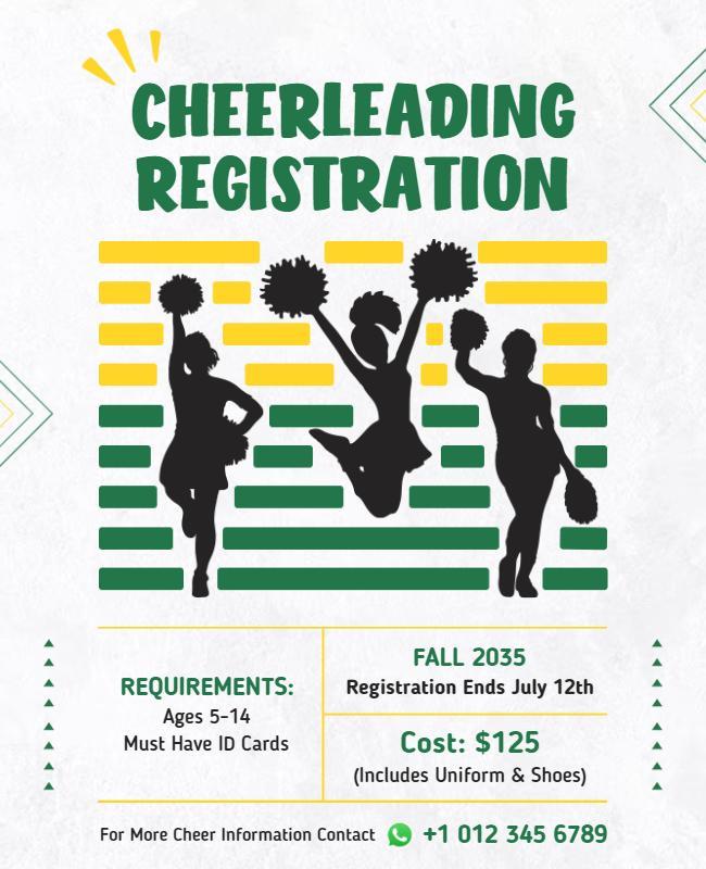 Youth Cheerleading Registration Event Flyer Template